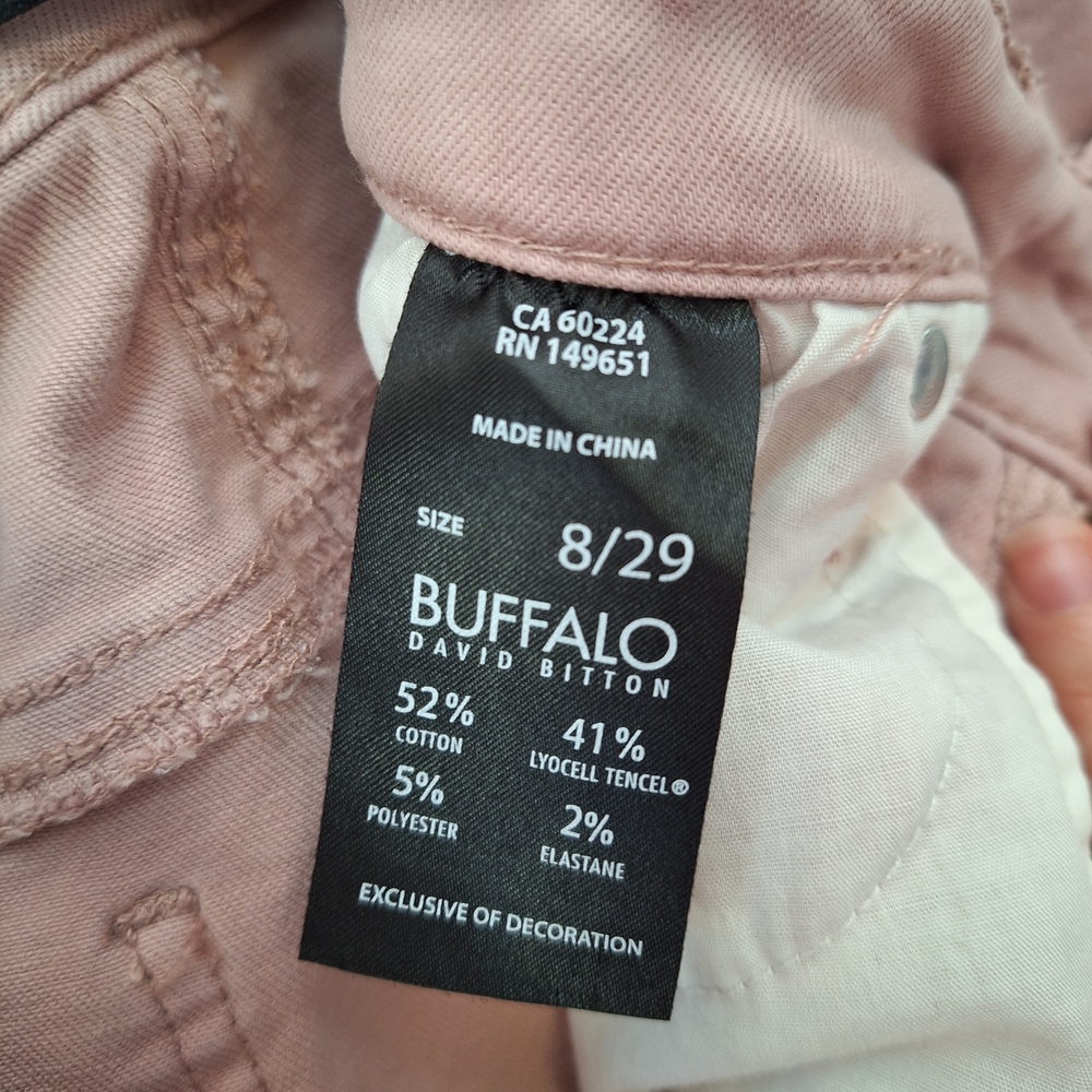 Buffalo David Bitton "Avalon" Size 8 Mid-Rise Pink Skinny Jeans Soft Denim - Picture 10 of 15